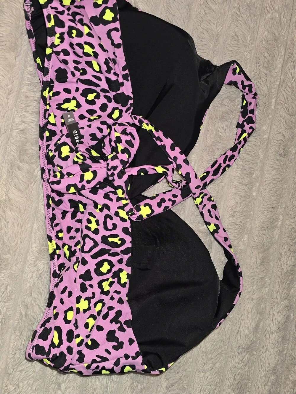 Torrid New Size 4 Bikini Swim Top 4 4x Purple Leopard